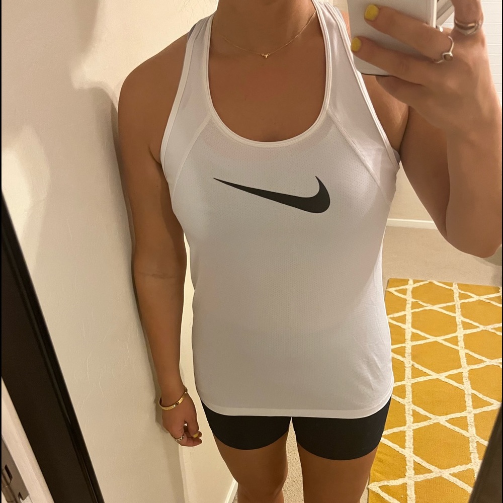 Small. Nike Dri-Fit. Racerback Tank. White.